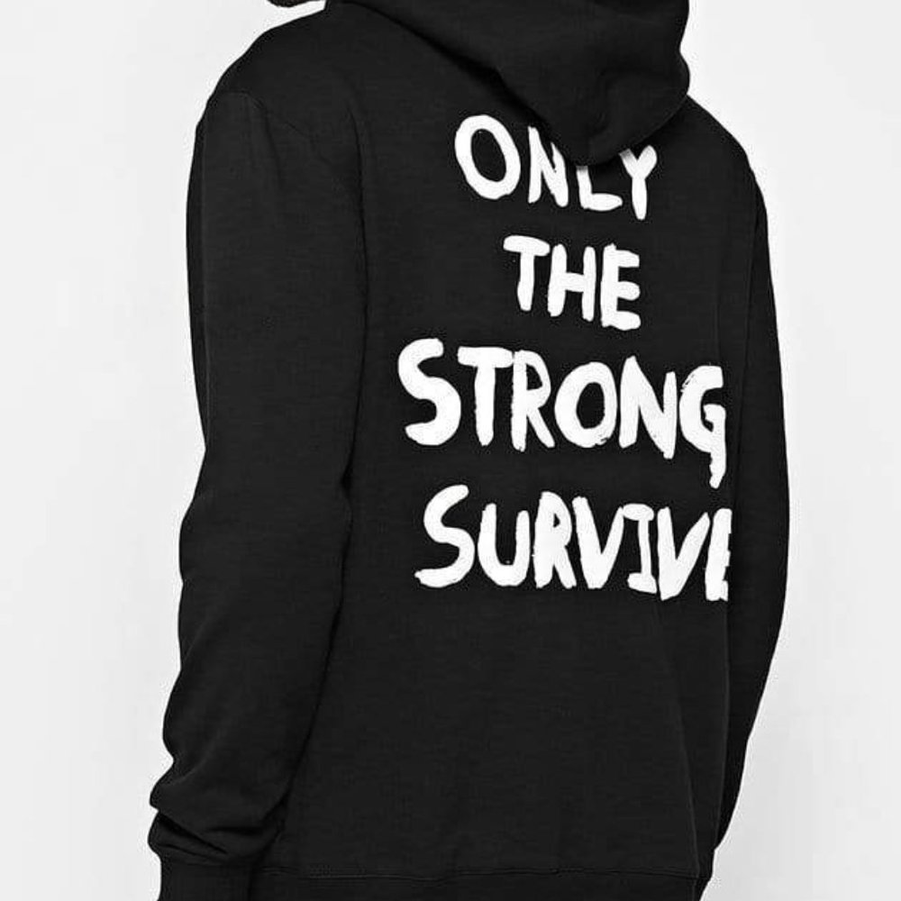 Men's XL "ONLY THE STRONG SURVIVE" Hoodie | Black